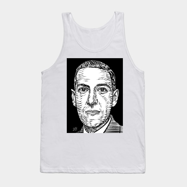 H. P. LOVECRAFT ink portrait Tank Top by lautir